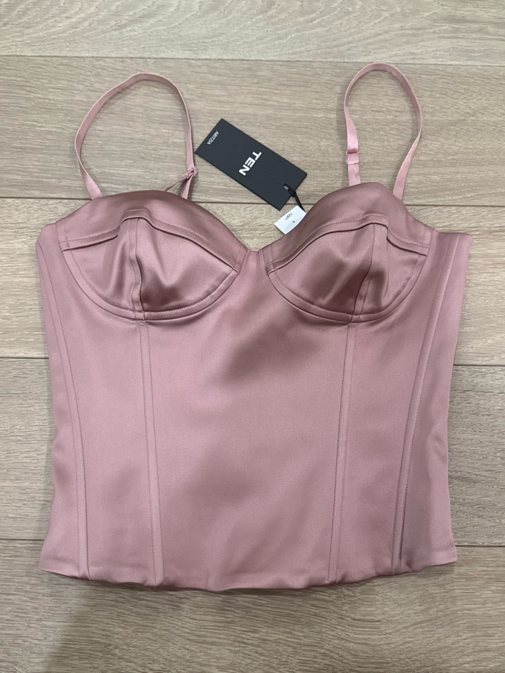 NWT Aritzia Wilfred Oklahoma bustier corset Top clouded pink color